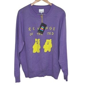 New Teddy Fresh Purple Yellow Revenge Knit Sweater Women Size 2XL